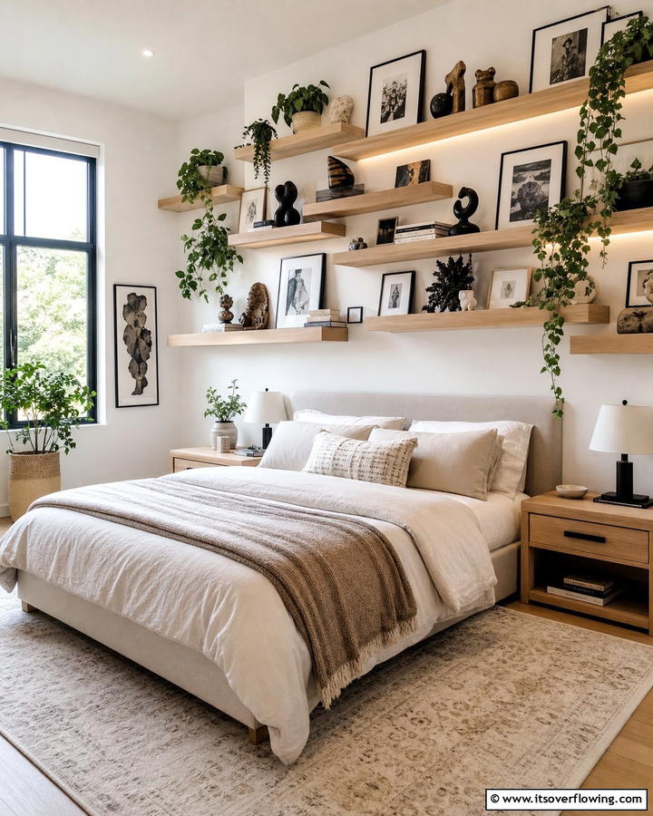 Multi Level Display Art - 30 Bedroom Shelving Ideas for Storage and Display