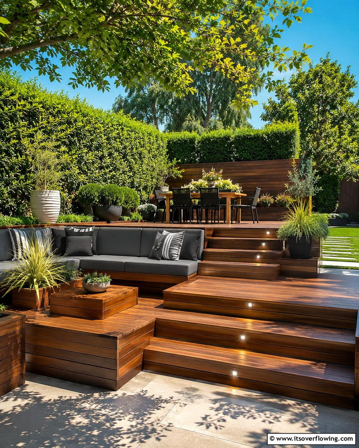 Multi Level Entertaining Deck - 30 Platform Deck Ideas to Elevate Your Backyard Design