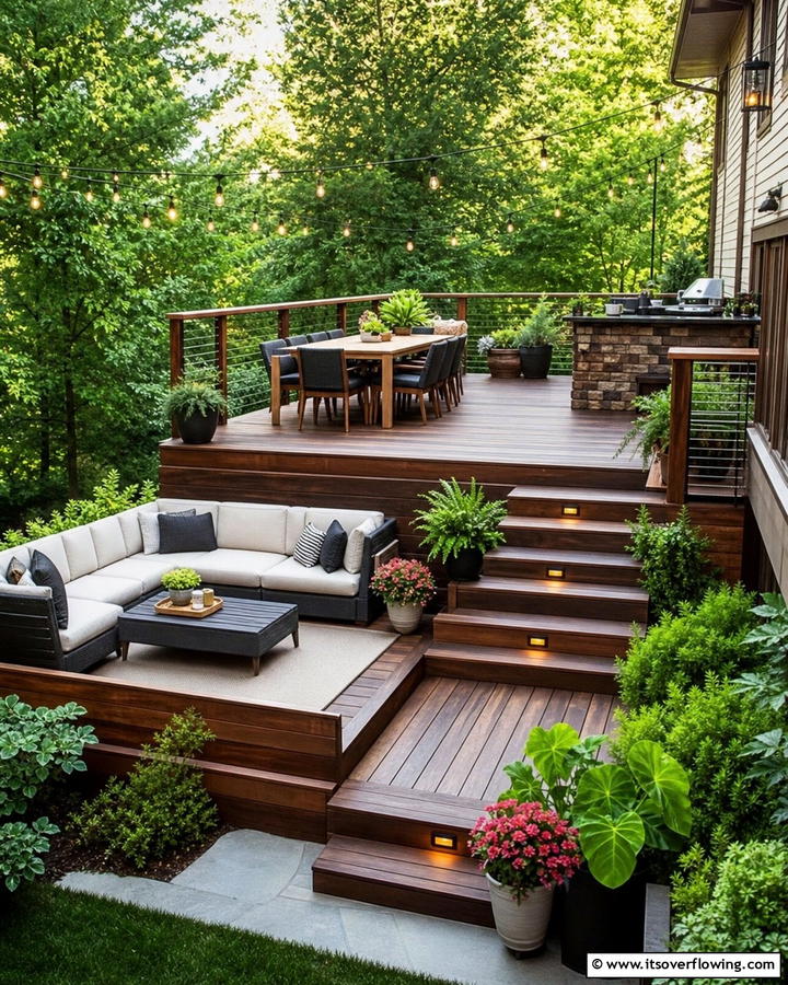 Multi Level Entertaining Deck - 21 Backyard Deck Ideas to Elevate Your Outdoor Living Space