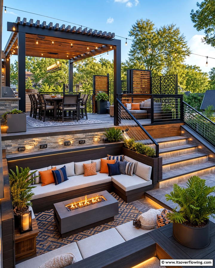 Multi Level Entertainment Area - 21 Second Floor Deck Ideas for Elevated Outdoor Living