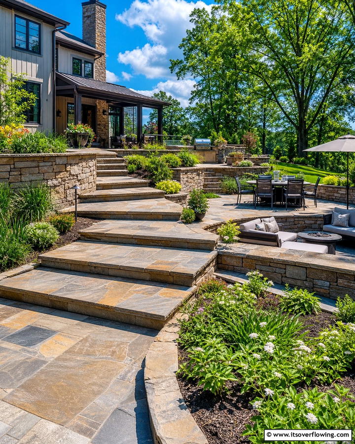 Multi Level Flagstone Patio Design - 25 Stunning Flagstone Patio Ideas for Outdoor Living