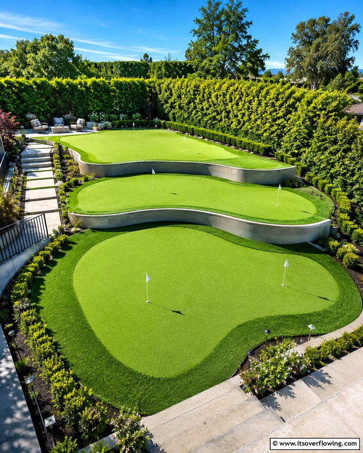 Multi Level Greens for Skill Enhancement - 25 Backyard Putting Green Ideas for Golf Enthusiasts