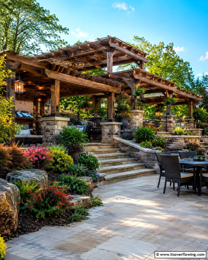 Multi Level Pergola for Visual Interest - 25 Patio Pergola Ideas for Stylish Outdoor Living
