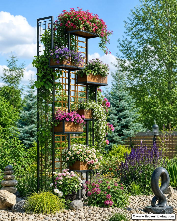 Multi Level Plant Display Trellis - 21 Garden Trellis Ideas to Support Climbing Plants Stylishly