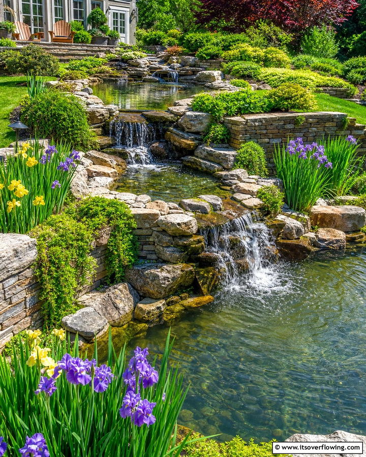 Multi Level Pond Layout - 25 Pond Landscaping Ideas for a Tranquil Backyard