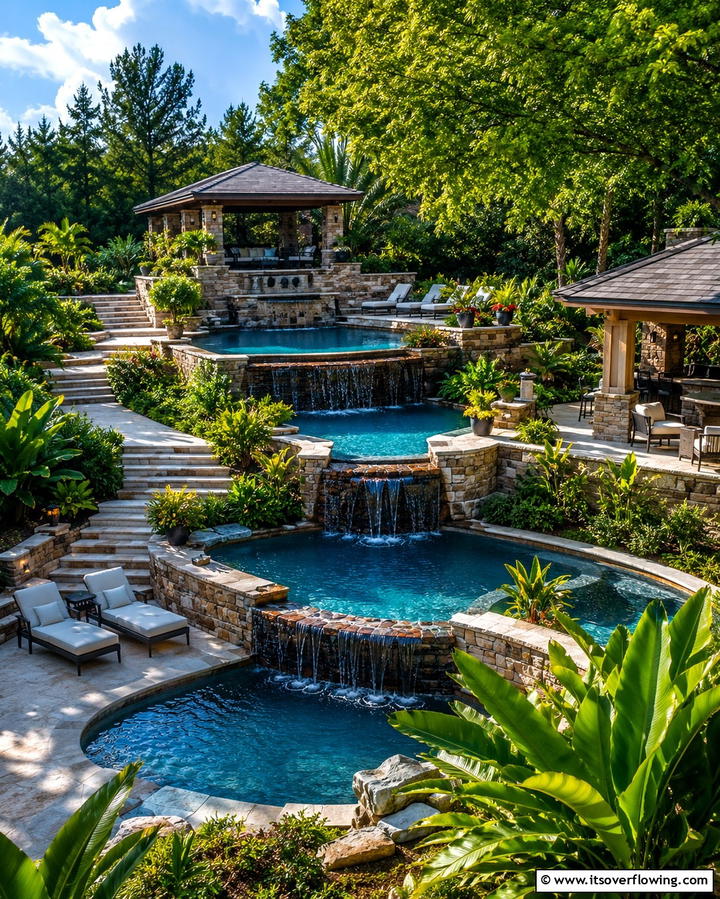 Multi Level Pools - 25 Backyard Pool Ideas for Summer Fun and Relaxation