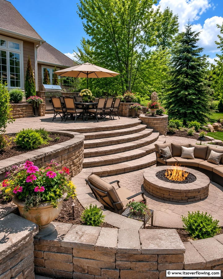 Multi Level Semi Circle Patio - 25 Semi Circle Patio Ideas and Inspiration for Your Backyard