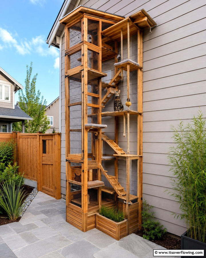 Multi Level Tower Catios - 25 Outdoor Catio Ideas for Your Feline Friends