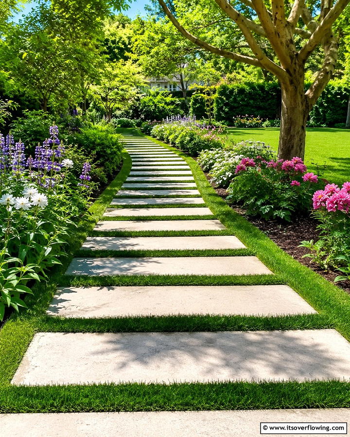 Multi Level Walkways - 25 Concrete Paver Walkway Ideas for Durable Design