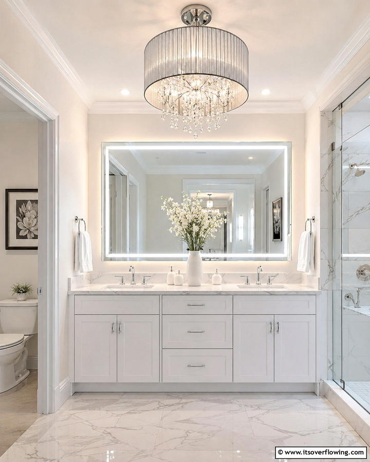 Multi Light Chandeliers for Even Illumination - 25 Bathroom Chandelier Ideas for a Luxurious Touch