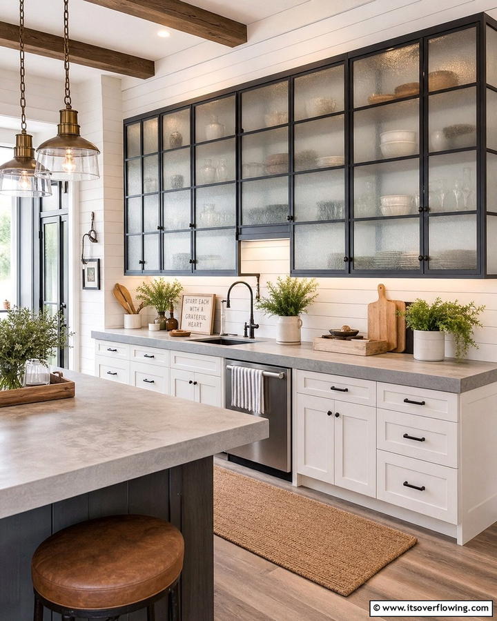 Multi Panel Glass Cabinets - 20 Modern Style Glass Kitchen Cabinets for a Sleek Look