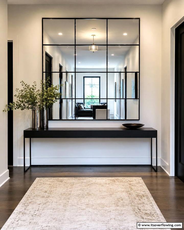 Multi Panel Mirror - 30 Statement Entryway Mirror Ideas to Brighten Narrow Spaces