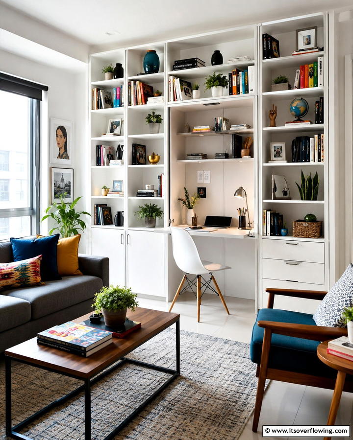 Multi Purpose Bookcases - 20 Studio Furniture Ideas for Small Spaces