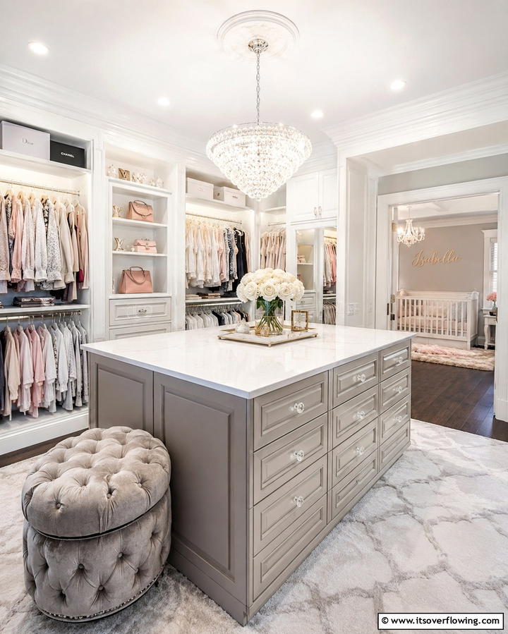 Multi Purpose Closet Island - 25 Nursery Closet Ideas for Organized Baby Spaces