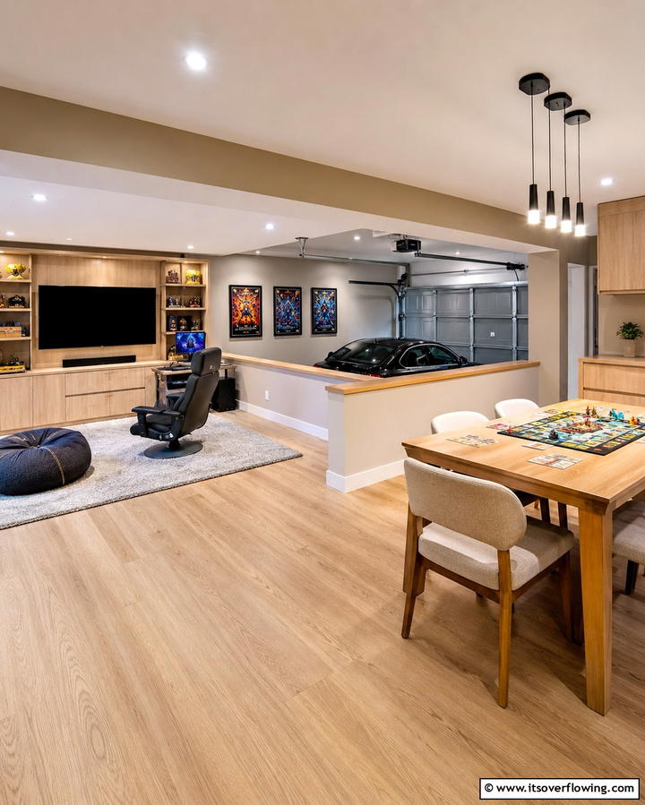 Multi Purpose Entertainment Hub - 30 Garage Game Room Ideas for Ultimate Entertainment Zones