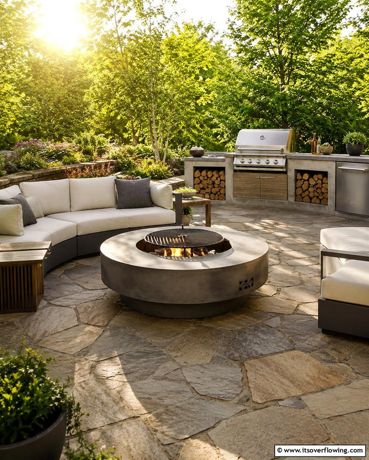 Multi Purpose Fire Pit - 20 Summer Kitchen Ideas to Refresh Your Space