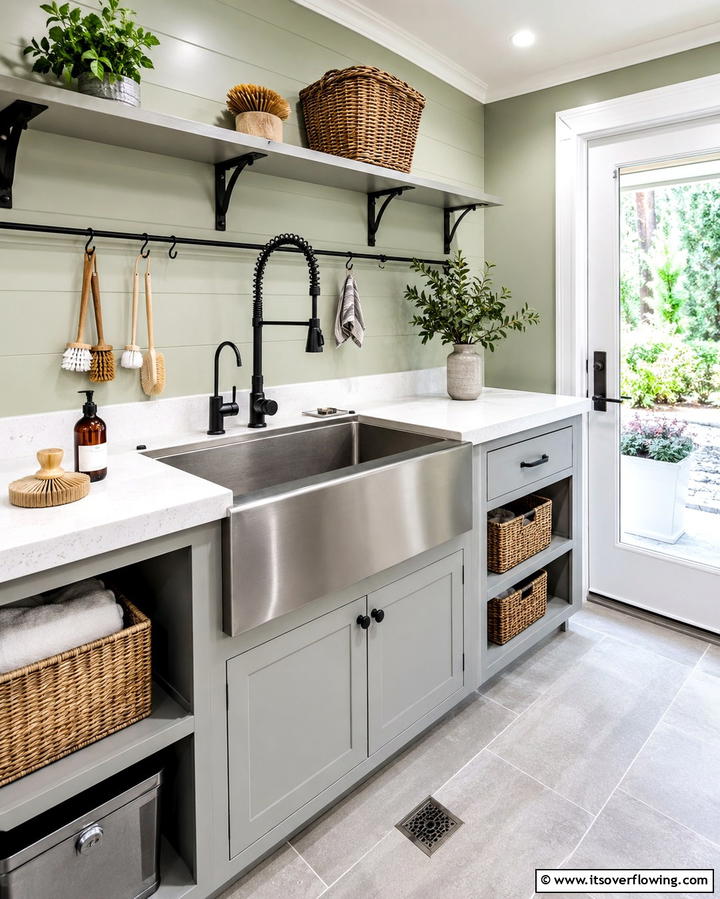 Multi Purpose Sink Station - 25 Outdoor Laundry Area Design Ideas for Convenience