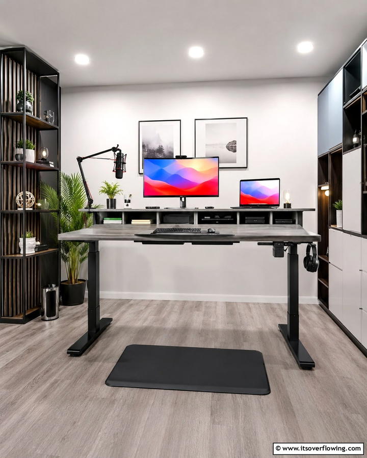 Multi Purpose Standing Desk - 25 Inspiring Content Creator Room Ideas for Productivity