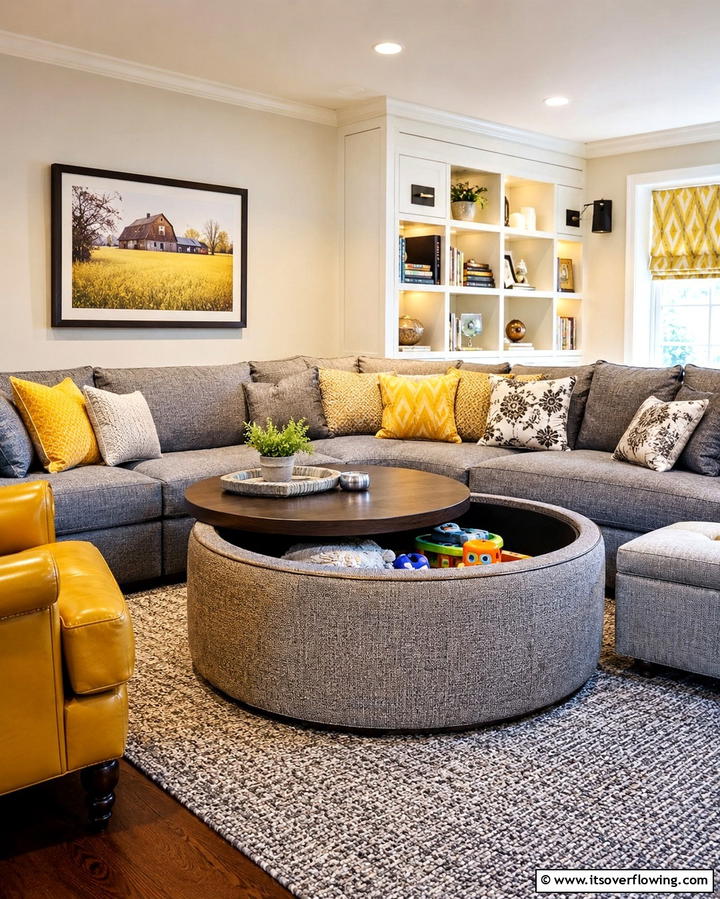 Multi Purpose Storage Ottomans for Dual Functionality - 25 Playroom Storage Ideas to Keep Your Kids’ Space Organized