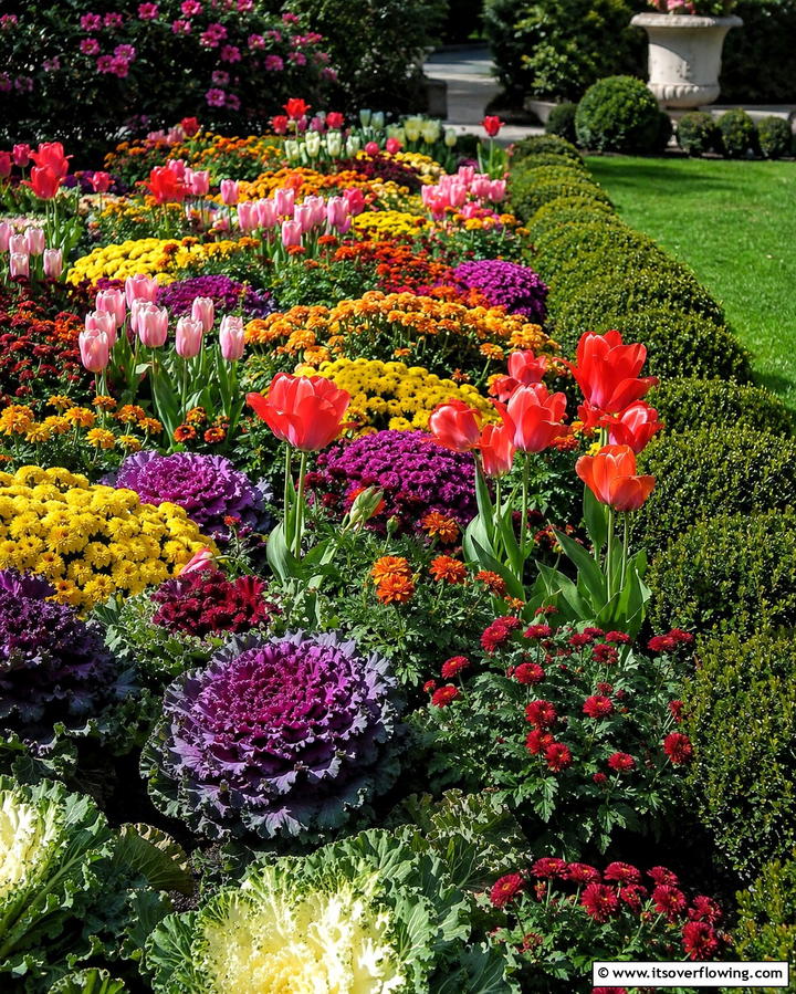 Multi Seasonal Flower Bed - 30 Front Yard Flower Bed Ideas for Curb Appeal Boost