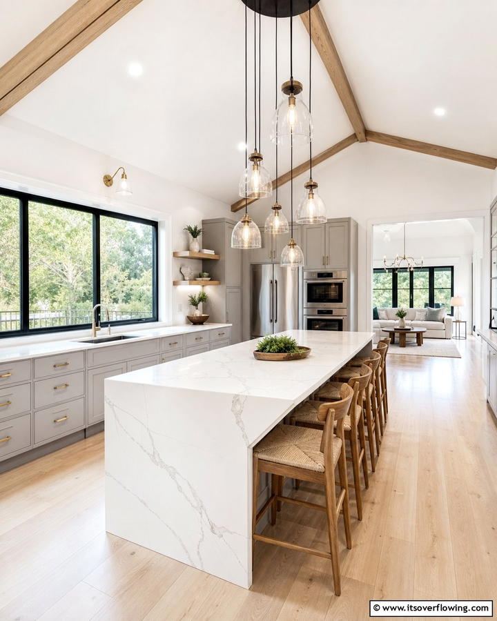Multi Tier Pendant Display - 30 Kitchen Island Lighting Ideas to Illuminate Your Space