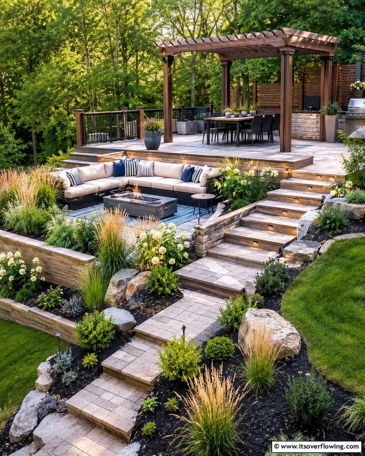 Multi Tiered Deck and Patio - 25 Deck and Patio Combination Ideas for a Versatile Outdoor Space
