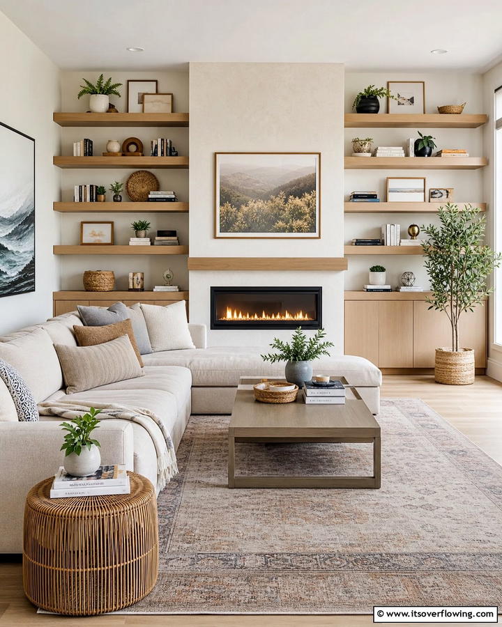 Multi Tiered Floating Shelves for Functionality - 20 Fireplace Floating Shelves Design Ideas for Cozy Homes
