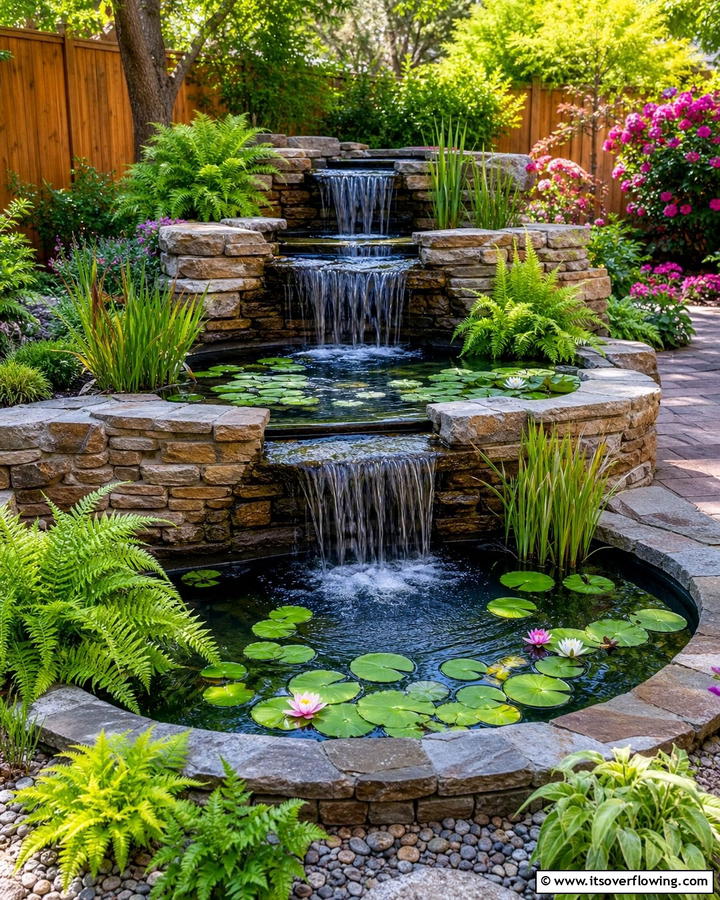 Multi Tiered Raised Garden Pond - 20 Raised Garden Pond Ideas for a Tranquil Backyard