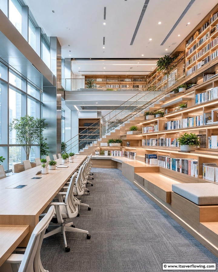 Multi Tiered Shelves for Layered Storage - 25 Office Shelving Ideas to Maximize Storage and Style