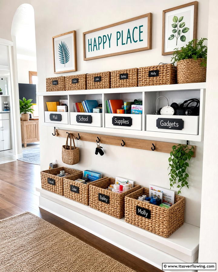 Multi Tiered Storage Command Center - 25 Command Center Ideas to Organize Your Home and Life