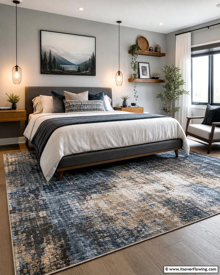 Multi Tonal Carpets for a Dynamic Look - 25 Stylish Bedroom Carpet Ideas for a Comfortable Retreat