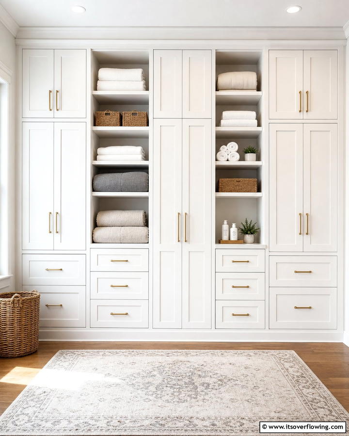Multi Use Storage Cabinets - 30 Linen Closet Organization Ideas for Maximized Storage