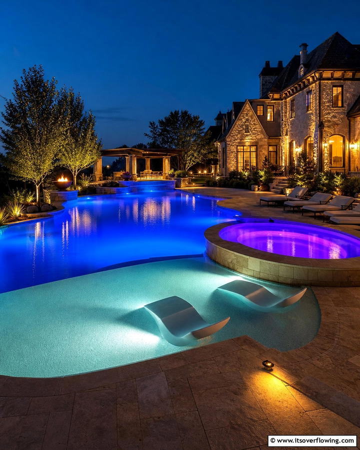 Multi Zone Lighting Systems - 25 Pool Lighting Ideas to Illuminate Your Nighttime Swim