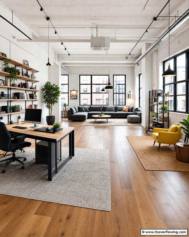 Multi Zone Loft Office - 20 Loft Office Ideas for a Productive Workspace