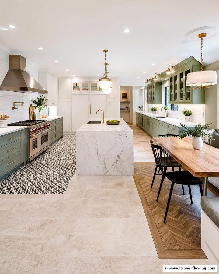 Multi Zone U Shaped Kitchen with Designated Areas - 30 U-Shaped Kitchen Ideas for Optimal Layout and Storage