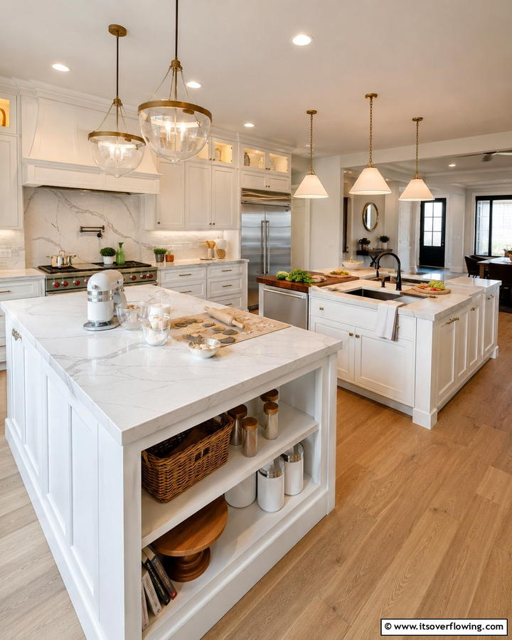 Multi Zone Workstations - 25 Double Island Kitchen Ideas for Spacious Cooking