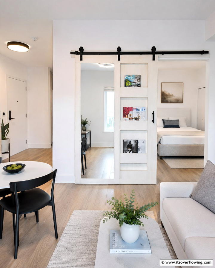 Multi functional Barn Door Design - 30 Stylish Barn Door Ideas for Modern Home Organization