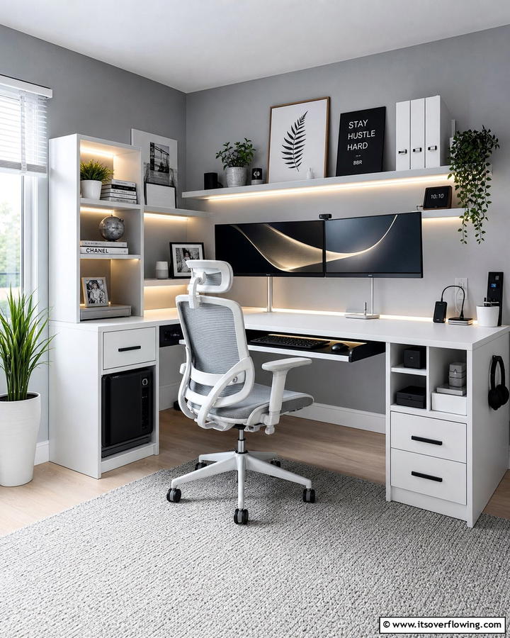 Multi functional Computer Desk - 21 Desk Ideas for Productive & Stylish Home Offices