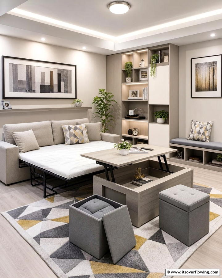Multi functional Furniture - 21 Small Living Room Layout Ideas for Cozy Gatherings