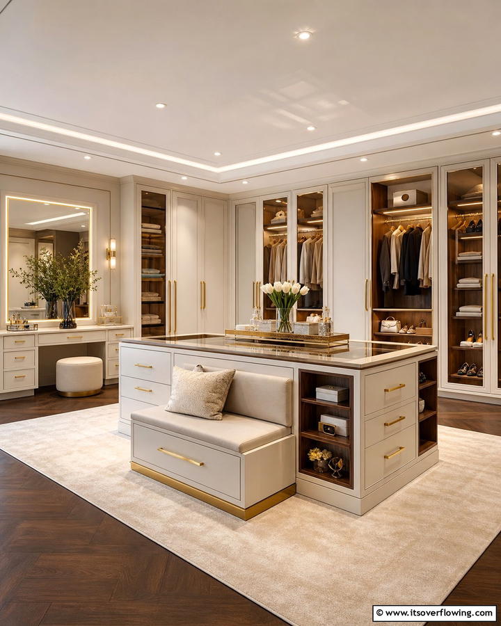 Multi functional Island Wardrobe - 21 Space-Saving Built-In Wardrobe Ideas for Organized Homes