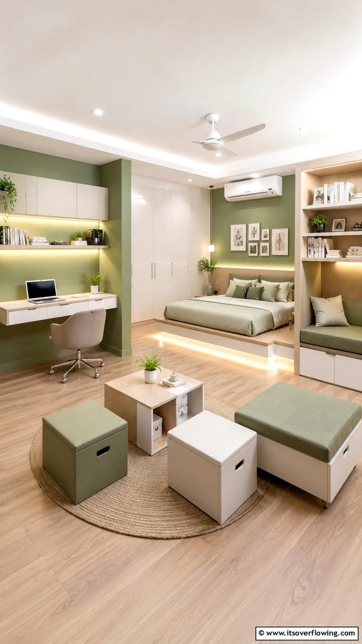 Multi functional Space - 30 Bedroom Ideas For Couples- Romantic Retreat Inspiration