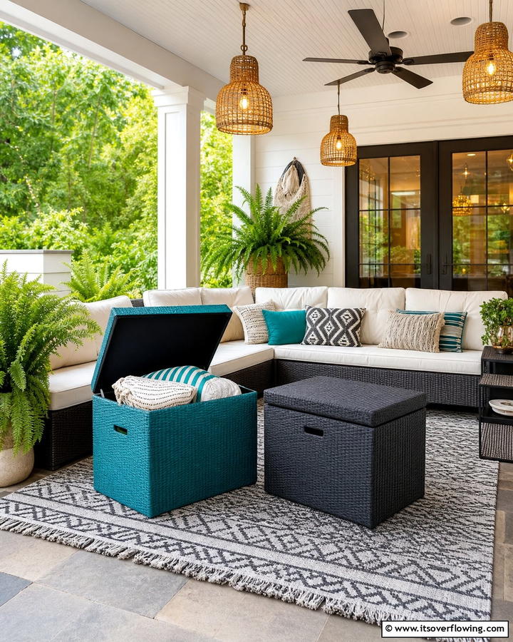Multi functional Storage Ottomans - 21 Outdoor Furniture Ideas for Durable & Stylish Spaces