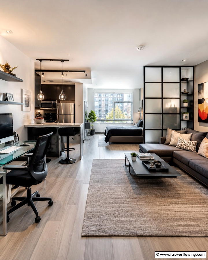 Multi functional Zones - 30 Bachelor Room Ideas for Modern Masculine Spaces
