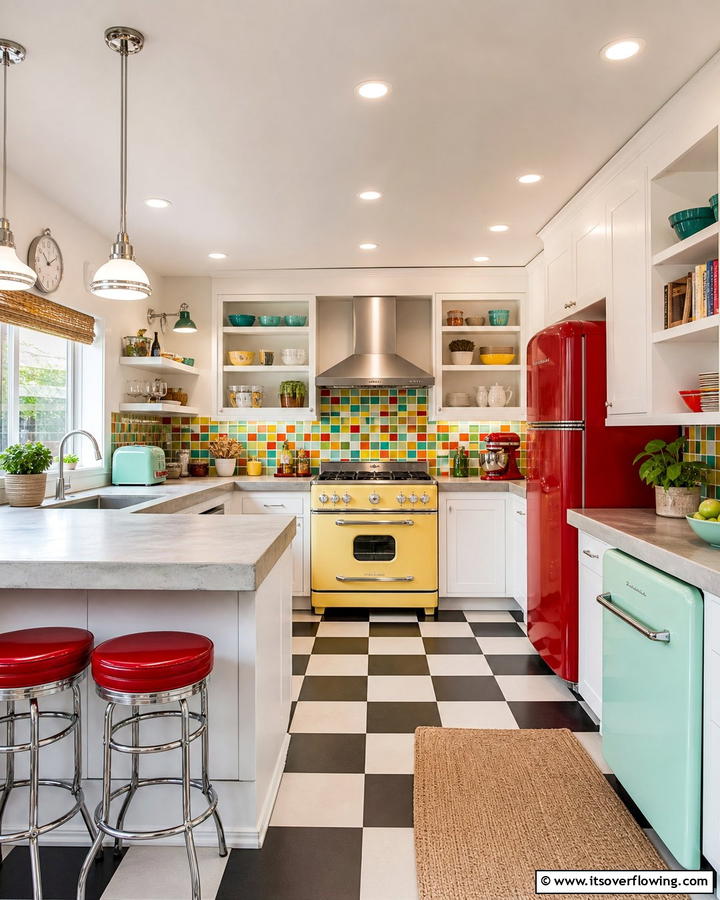 Multicolored Appliance Finishes - 21 Colorful Kitchen Ideas to Energize Your Cooking Space