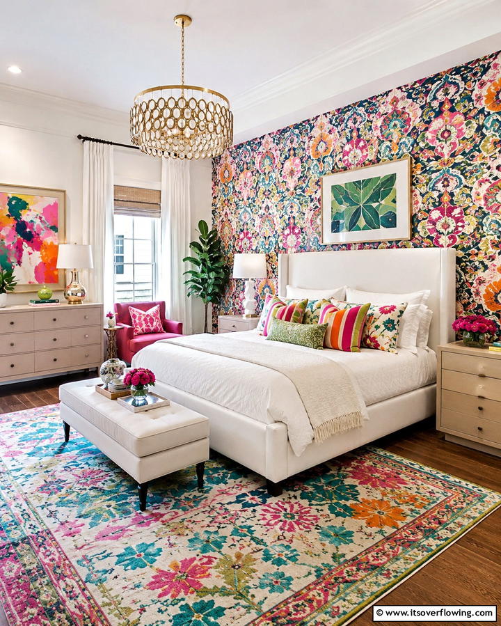 Multicolored Patterns - 25 Colorful Bedroom Ideas to Brighten Your Space