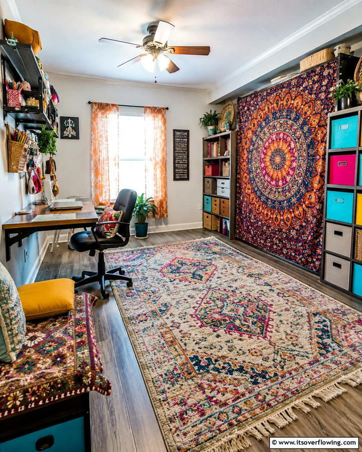 Multifunctional Bohemian Home Office - 30 Bohemian Home Office Ideas for Eclectic Workspace Vibes