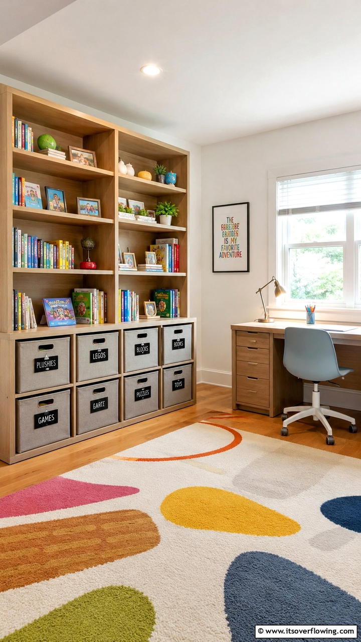 Multifunctional Bookcase with Bins - 30 Bookshelf Organization Ideas for Stylish Order