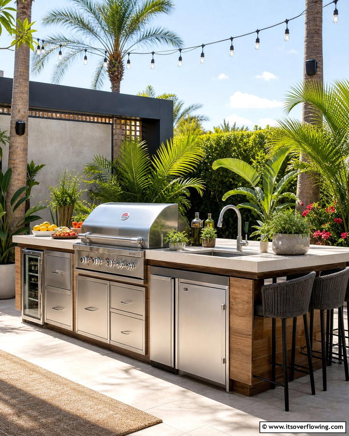 Multifunctional Cooking Station - 21 Small Outdoor Kitchen Designs for Compact Entertaining