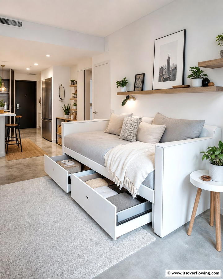 Multifunctional Daybed with Storage - 25 Daybed Ideas for Small Spaces to Maximize Comfort