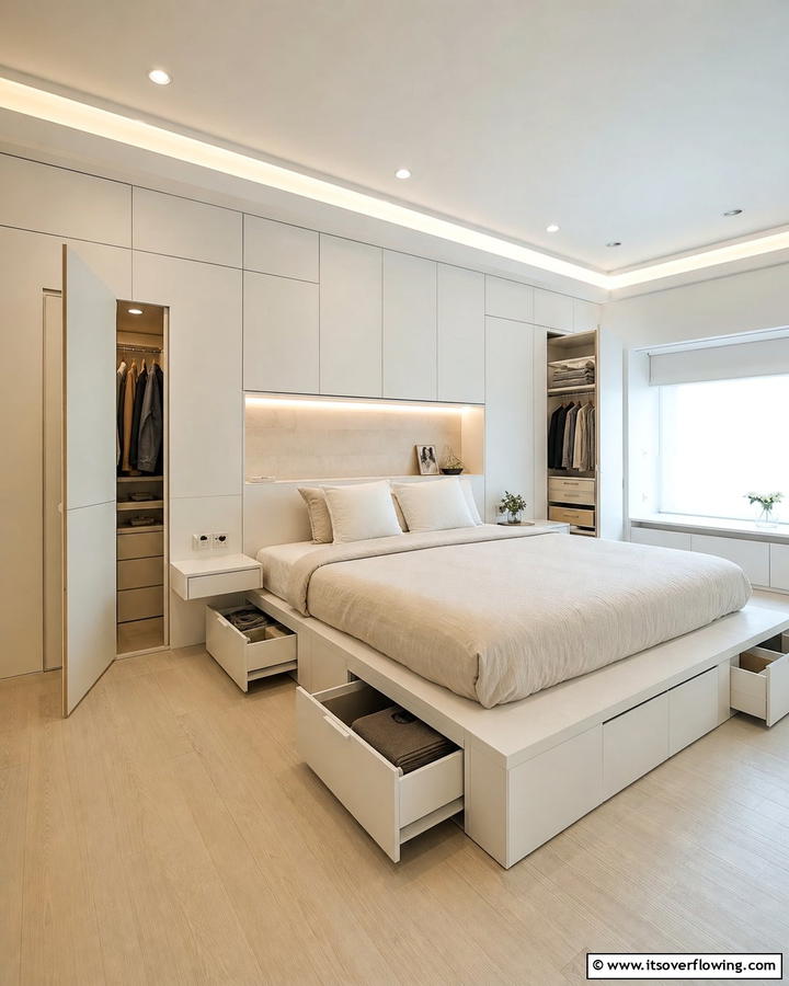 Multifunctional Hidden Storage - 21 Master Bedroom Ideas for Luxurious and Relaxing Retreats